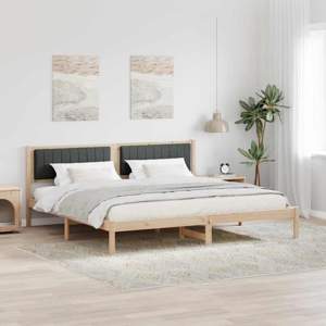Ramka łóżka Ciemnoszary 200 x 200 cm Lite drewno sosnowe