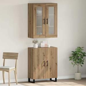 Highboard 2 szt. dąb artisan 69,5 x 34 x 180 cm