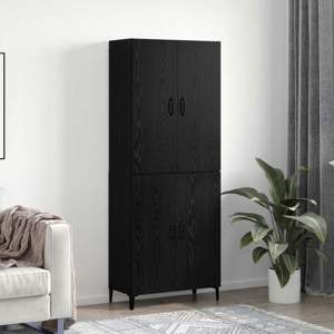 Highboard 2 szt. Czarny Dąb 69,5 x 34 x 180 cm