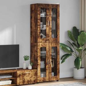 Highboard FLORIN 60 x 35 x 182 cm Dąb wędzony
