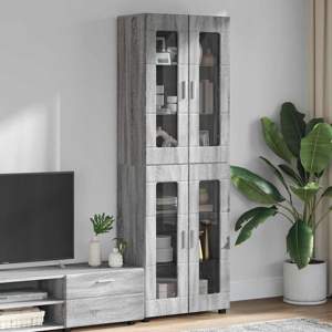 Highboard FLORIN 60 x 35 x 182 cm Szary Sonoma