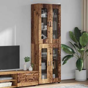 Highboard FLORIN 60 x 35 x 182 cm Stare drewno