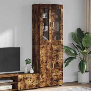 Highboard FLORIN 60 x 35 x 182 cm Dąb wędzony