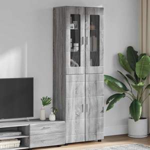 Highboard FLORIN 60 x 35 x 182 cm Szary Sonoma