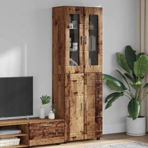 Highboard FLORIN 60 x 35 x 182 cm Stare drewno