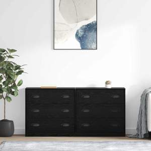 Komody 2 szt. Czarny Dąb 70 x 35,5 x 67,5 cm