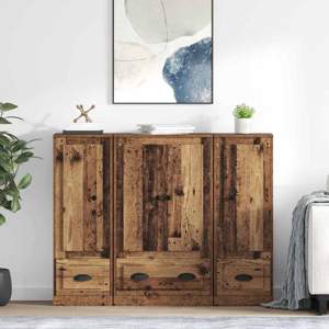Highboard 3 szt. Stare drewno 132 x 35,5 x 103,5 cm