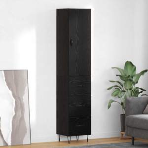 Highboard Czarny Dąb 34,5 x 34 x 90 cm Drewno inżynieryjne