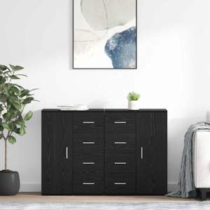 Komody CORONA 2 szt. Czarny Dąb 59 x 39 x 80 cm