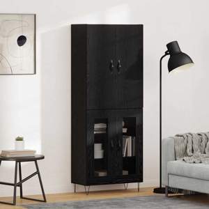 Highboard 2 szt. Czarny Dąb 69,5 x 34 x 180 cm
