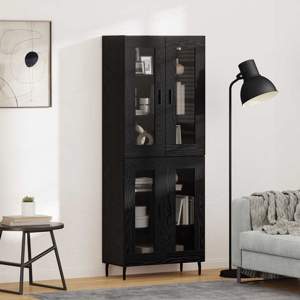 Highboard 2 szt. Czarny Dąb 69,5 x 34 x 180 cm