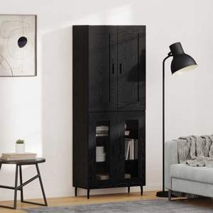 Highboard 2 szt. Czarny Dąb 69,5 x 34 x 180 cm