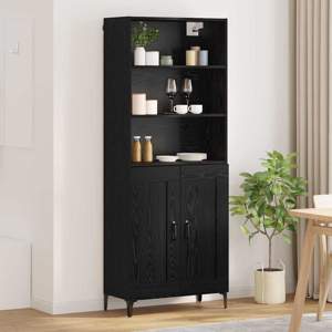Highboard 2 szt. Czarny dąb 69,5 x 34 x 180 cm
