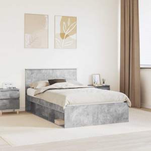 Ramka łóżka Betonowy 120 x 200 cm Drewno inżynieryjne