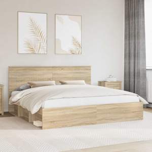 Ramka łóżka Sonoma 200 x 200 cm Lite drewno sosnowe