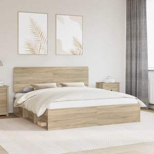 Ramka łóżka Sonoma 200 x 200 cm Lite drewno sosnowe