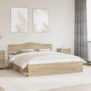 Ramka łóżka Sonoma 200 x 200 cm Lite drewno sosnowe