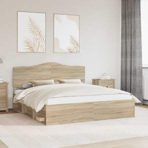 Ramka łóżka Sonoma 200 x 200 cm Lite drewno sosnowe