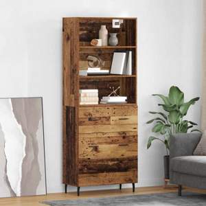 Highboard 2 szt. Stare drewno 69,5 x 32,5 x 180 cm