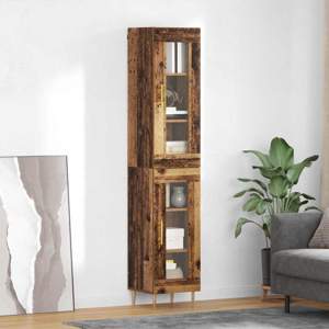 Highboard 2 szt. Stare drewno 34,5 x 34 x 180 cm