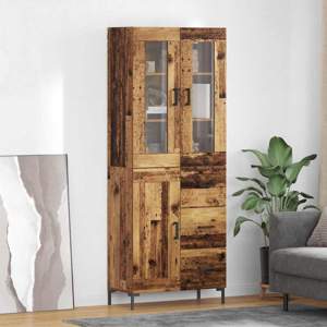 Highboard 2 szt. Stare drewno 69,5 x 34 x 180 cm