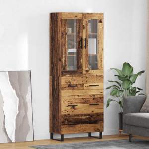 Highboard 2 szt. Stare drewno 69,5 x 34 x 180 cm