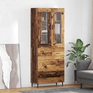 Highboard 2 szt. Stare drewno 69,5 x 34 x 180 cm