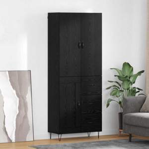 Highboard 2 szt. Czarny Dąb 69,5 x 34 x 180 cm
