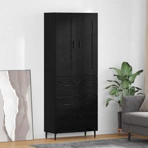 Highboard 2 szt. Czarny Dąb 69,5 x 34 x 180 cm