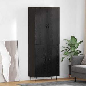 Highboard 2 szt. Czarny Dąb 69,5 x 34 x 180 cm
