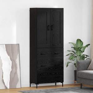 Highboard 2 szt. Czarny Dąb 69,5 x 34 x 180 cm