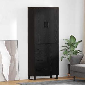 Highboard 2 szt. Czarny Dąb 69,5 x 34 x 180 cm