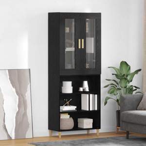 Highboard Czarny Dąb 69,5 x 34 x 180 cm