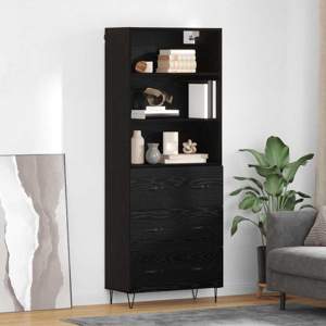 Highboard 2 szt. Czarny Dąb 69,5 x 34 x 180 cm