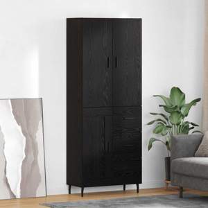 Highboard 2 szt. Czarny dąb 69,5 x 34 x 180 cm