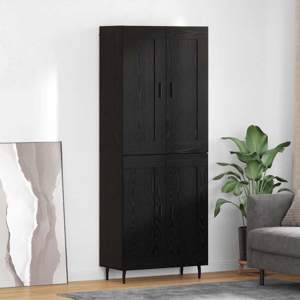 Highboard 2 szt. Czarny Dąb 69,5 x 34 x 180 cm