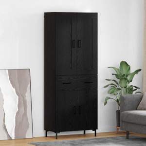 Highboard 2 szt. Czarny Dąb 69,5 x 34 x 180 cm