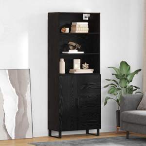 Highboard 2 szt. Czarny Dąb 69,5 x 34 x 180 cm