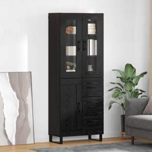 Highboard 2 szt. Czarny Dąb 69,5 x 34 x 180 cm