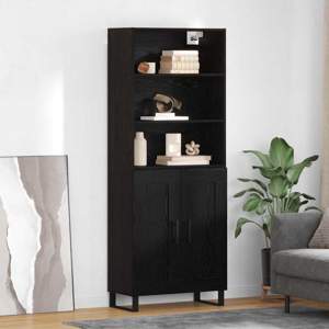 Highboard 2 szt. Czarny Dąb 69,5 x 34 x 180 cm