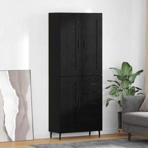 Highboard 2 szt. Czarny Dąb 69,5 x 34 x 180 cm