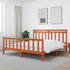 Ramka łóżka 2 pcs Woskowy Brąz 205,5 x 185,5 x 100 cm