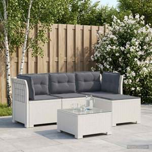 Sofa ogrodowa dla 4 osób z poduszkami w stylu rattanowym PP