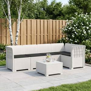 5-osobowa sofa ogrodowa z poduszkami w stylu rattanowym PP