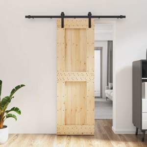 Drzwi przesuwne Naturalny i czarny 70 x 210 cm