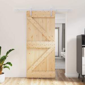 Drzwi przesuwne 90 x 210 cm Lite drewno sosnowe