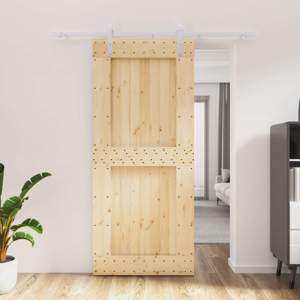 Drzwi przesuwne Naturalne i białe 90 x 210 cm