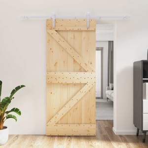 Drzwi przesuwne 90 x 210 cm Lite drewno sosnowe