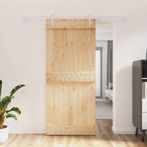 Drzwi przesuwne Naturalne i białe 90 x 210 cm