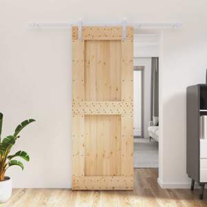 Drzwi przesuwne Naturalne i białe 80 x 210 cm